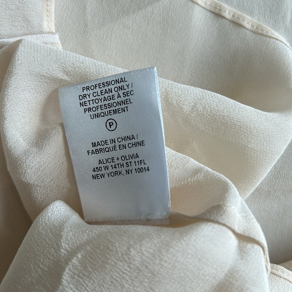 Alice + Olivia by Stacey Bendet Silk Blouse Champagne Size XS 100% Silk - Picture 9 of 11